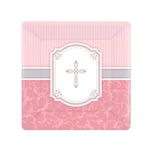 Picture of BLESSINGS PINK PAPER PLATE LARGE - 8PK